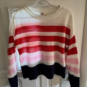 Striped Red, Pink, and Black Sweater